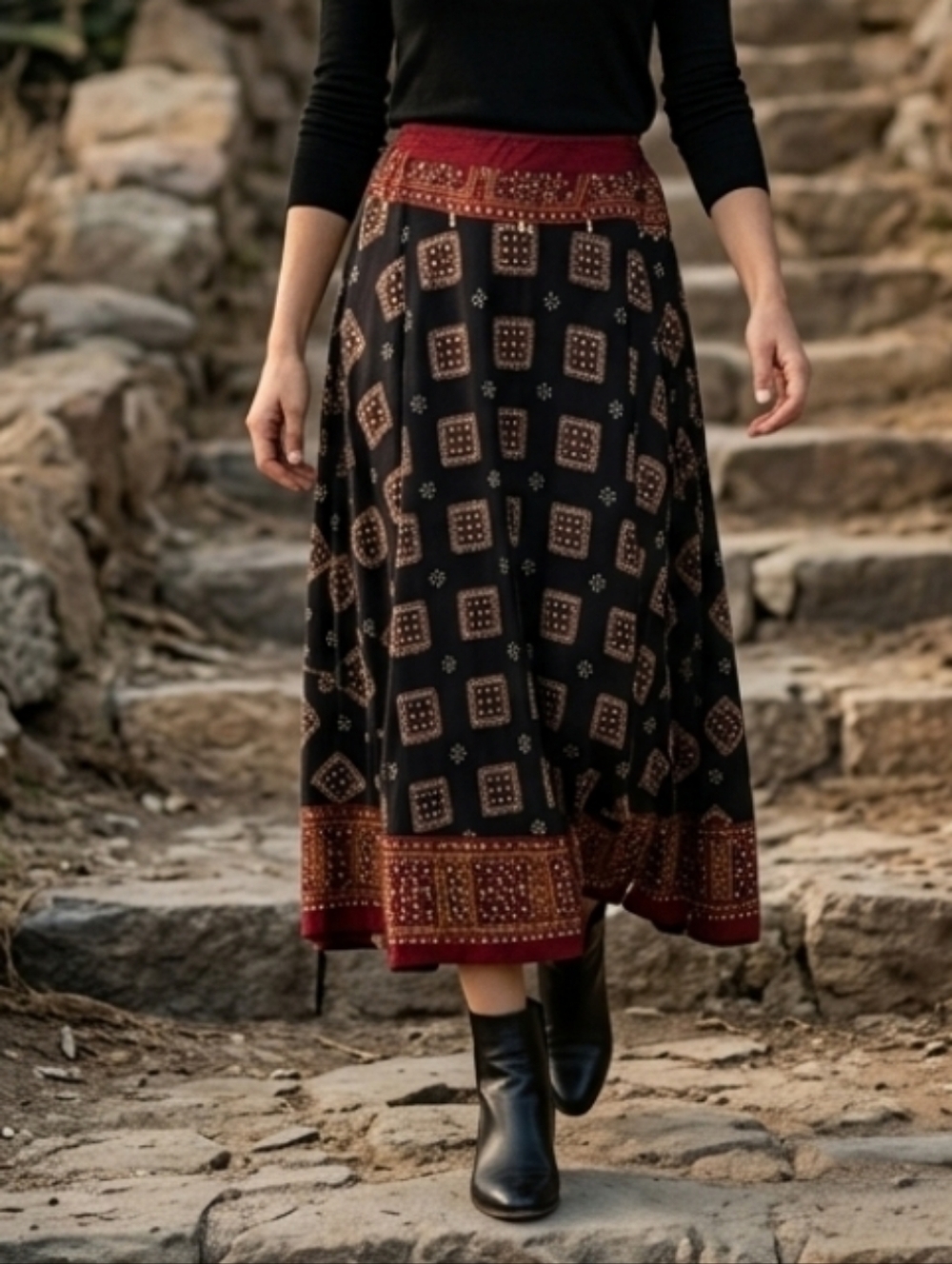 Embellished Circle Skirt Size M/L